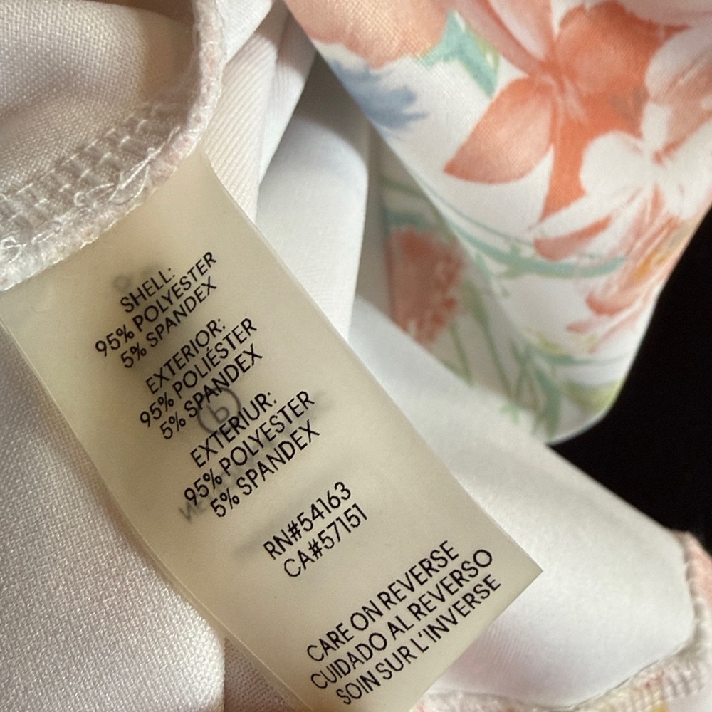 Calvin Klein Pastel Floral Scuba A-Line Dress Petite 10P Sleeveless - Picture 9 of 10